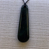 New Zealand Pounamu Drop (Roimata) with Spiral (Koru) Necklace