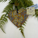 Ceramic Kōwhaiwhai Swing Heart Decoration