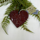 Ceramic Kōwhaiwhai Swing Heart Decoration