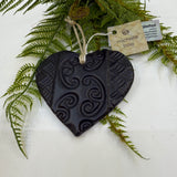 Ceramic Kōwhaiwhai Swing Heart Decoration