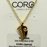 Koru Fern Pendant - Gold Plated on Brass