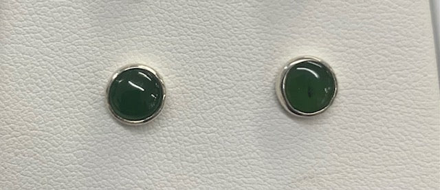 New Zealand Pounamu Stud Earrings in Sterling Silver