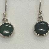 New Zealand Pounamu Sterling Silver Round Sterling Silver Drop Earrings