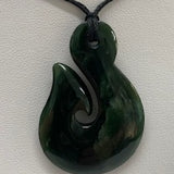 New Zealand Kawakawa Pounamu Hei Matau (Hook) Necklace.