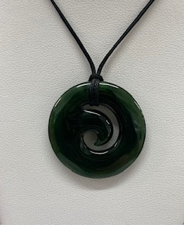 New Zealand Pounamu (Greenstone) Koru (Spiral) Necklace