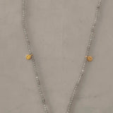 Labradorite& Amethyst Gold Plated on Brass Necklace