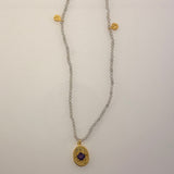 Labradorite& Amethyst Gold Plated on Brass Necklace