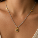 Labradorite& Amethyst Gold Plated on Brass Necklace