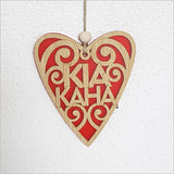 Hanging Heart Ornament - Kia Kaha Red