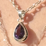 Amethyst Faceted 12x8mm Teardrop Pendant