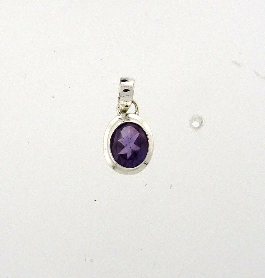 Amethyst Faceted 10x8 Oval Pendant