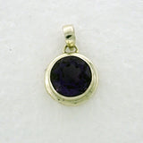 Amethyst Faceted 12mm Round Pendant