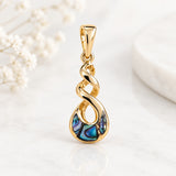 Triple Twist Pāua Pendant - Gold Plated on Brass