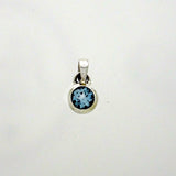 Blue topaz Faceted  5mm Round Pendant