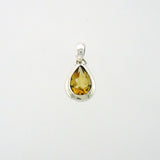 Citrine Faceted 11x8mm Teardrop Pendant