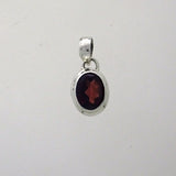 Garnet Faceted 9x7mm Oval Pendant