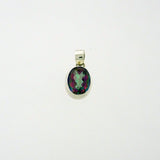 Mystic Topaz 9x12mm oval faceted pendant