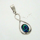 New Zealand Pāua Figure 8 Pendant in Sterling Silver