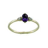 Amethyst Facet 6x4mm & CZ Ring