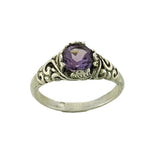 Amethyst Faceted 7mm Decorative Spiral Band