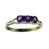Amethyst 3 Stone Ring