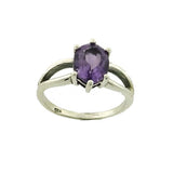 Amethyst  Faceted 10x8mm Ring