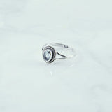 Blue Topaz Faceted 7x5mm oval Ring Decorative