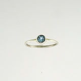 Blue Topaz Faceted 5mm Round Ring