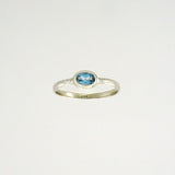 Blue Topaz Faceted 6x4mm oval Ring