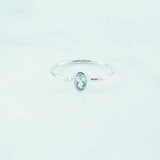 Blue Topaz Faceted 6x4mm oval Ring