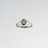 Blue Topaz Faceted 8x6mm Oval Ring