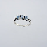 Ring Blue Topaz 3 x 4mm Faceted stones