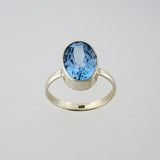 Ring Blue Topaz 15x11mm oval faceted
