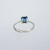 Blue Topaz 6x6mm square Ring