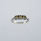 Citrine 3x Faceted stones 4mm Ring