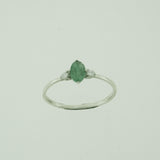 Emerald Facet 6x4mm & CZ Ring