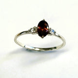 Garnet & Cubic Zirconia Ring