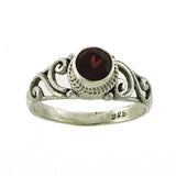 Garnet 6mm round faceted Ring