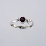 Ring Garnet round 6mm cabochon