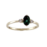 Green Quartz  & Cubic Zirconia Ring