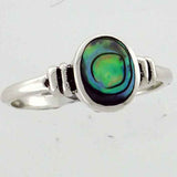 NZ Pāua Oval Sterling Silver Ring