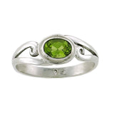 Peridot Faceted 7x5mm Ring