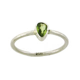 Peridot Faceted 5x4mm Teardrop Ring