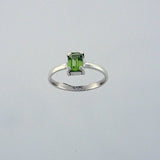 Peridot Faceted 6x5mm rectangle Ring