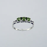 Peridot 3x Faceted stones Ring