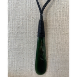 New Zealand Kawakawa Pounamu Drop (Roimata) Necklace
