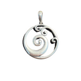 Pendant Four Koru/Spirals Round Sterling Silver