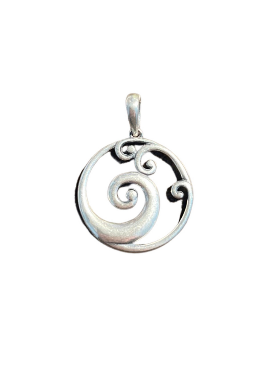 Pendant Four Koru/Spirals Round Sterling Silver