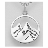 Mountains Pendant Oxidised Sterling Silver