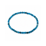 Faceted Blue Apatite Bracelet on Elastic